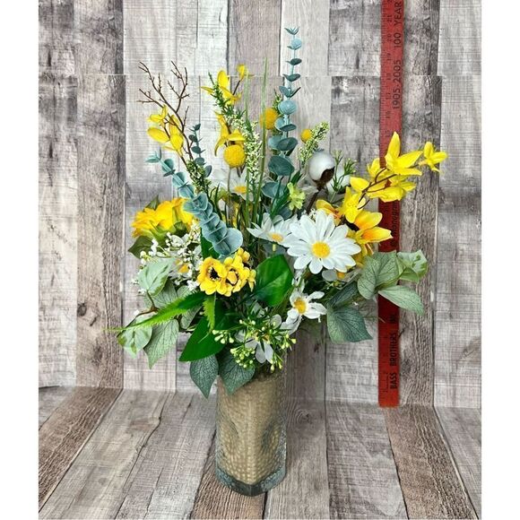 Sunflower Daisy Eucalyptus Floral Arrangement Baby Wedding Birthday Family Reuni - Picture 9 of 14